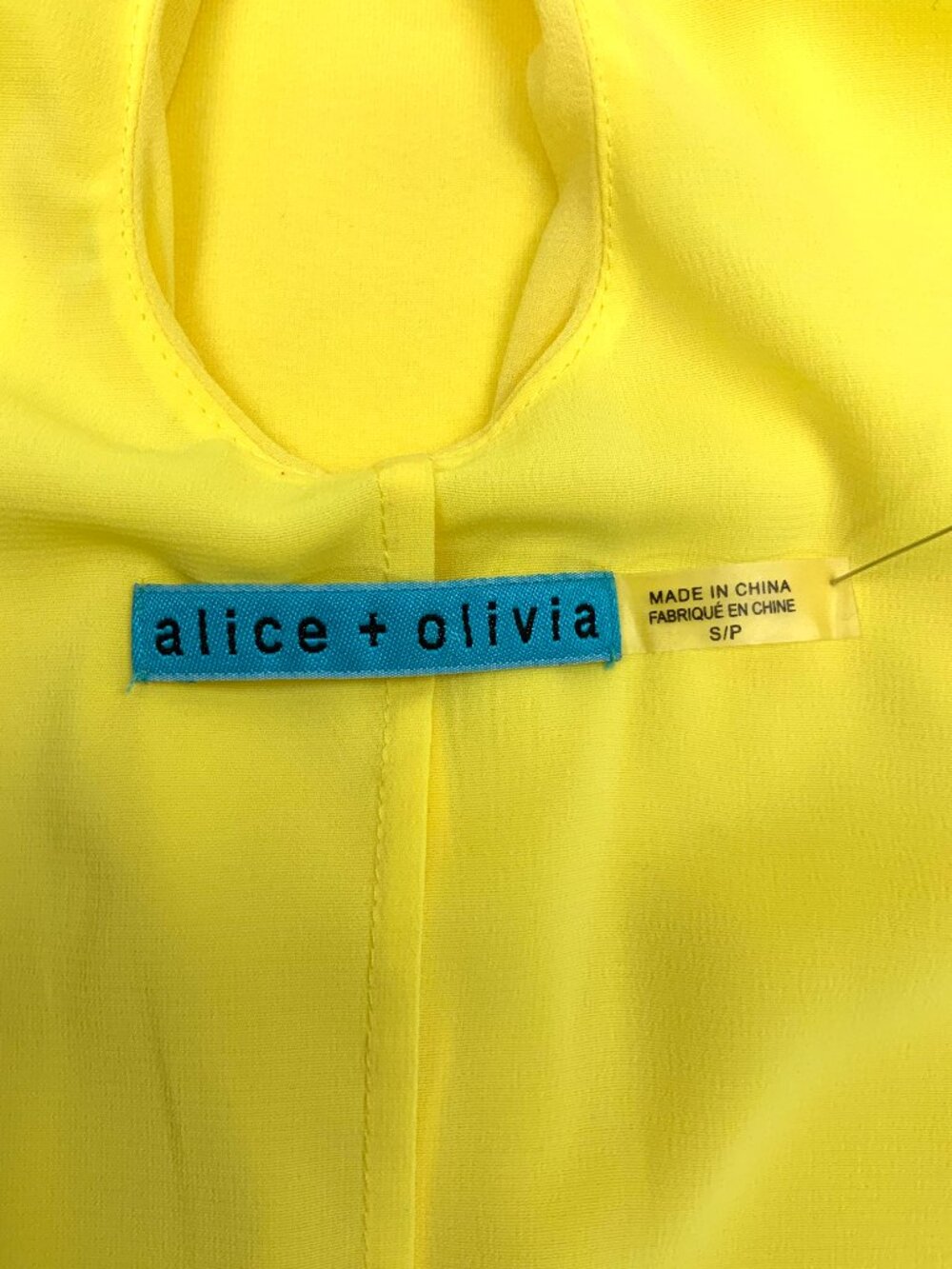 Alice + Olivia Yellow Twisted Halter Keyhole Racerback Tank Top Sz S - Picture 4 of 15